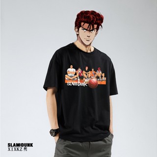 NEXT-shirt  เสื้อยืดแขนสั้น ผ้าฝ้ายแท้ พิมพ์ลายอนิเมะ Slam Dunk Sakuragi Flower Road Rukawa Kaede Mitsui แฟชั่นฤดูร้อน ส