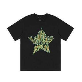 พร้อมส่ง เสื้อยืดแขนสั้น พิมพ์ลาย VLONE x 999 Juice WRLD Joint Legends Never Die Big V Five-pointed Star TEE สําหรับผู้ชาย