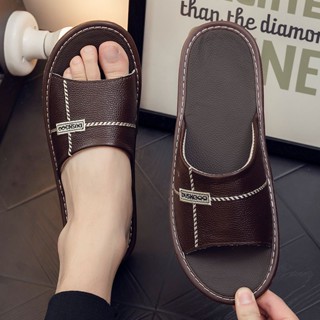 Slippers Indoor Non-slip Deodorant Cowhide Sandals