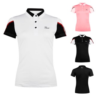 [Titleist] เสื้อโปโลแขนสั้นลําลอง เข้ารูป แห้งเร็ว ประดับไข่มุก แฟชั่นฤดูร้อน สําหรับผู้หญิง