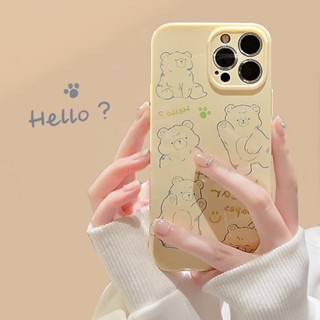 เคสโทรศัพท์มือถือ ซิลิโคน ลายกราฟฟิตี้หมี สําหรับ iphone 12 14 11 13 12 13pro max