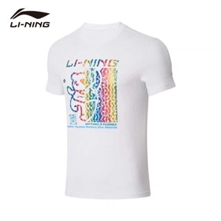 Li Ning เสื้อยืดกีฬาแบดมินตัน แขนสั้น สําหรับผู้ชาย และผู้หญิง 2023