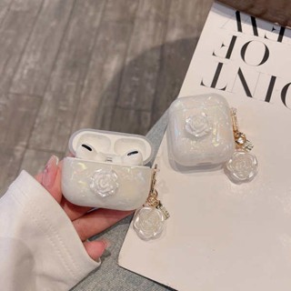 เคสหูฟัง แบบนิ่ม ลายดอกคามิเลีย กันกระแทก สําหรับ airpods Pro2 3 PRO