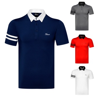 Titleist เสื้อโปโลแขนสั้น ระบายอากาศ แบบแห้งเร็ว สวมใส่สบาย เหมาะกับใส่เล่นกีฬากอล์ฟกลางแจ้ง สําหรับผู้ชาย