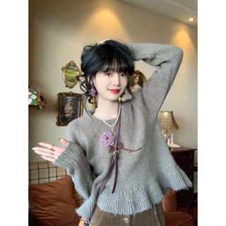 [พร้อมส่ง] เสื้อกันหนาว แบบยาว ปักลาย สไตล์ฤดูใบไม้ผลิ สําหรับผู้หญิง