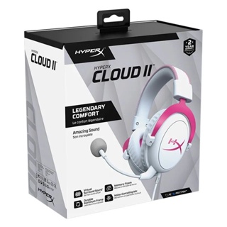 Ffdhyperx ชุดหูฟังอัจฉริยะ 7.1 Unknown CloudII Hurricane 2 สีชมพู