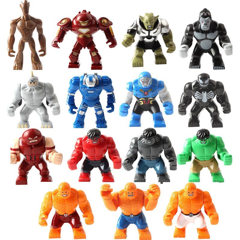 ของเล่นบล็อกตัวต่อ รูปซูเปอร์ฮีโร่ Iron Man ป้องกันฮัลค์ Mecha Thanos Venom ขนาดเล็ก สําหรับผู้ใหญ่