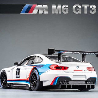 รถของเล่นเด็กผู้ชาย 1:24 BMW M6GT รถแข่งรถสปอร์ตรุ่นรถโลหะผสมของเล่นอำพันขนาดใหญ่ของขวัญจำลองการตกแต่งโมเดลรถ