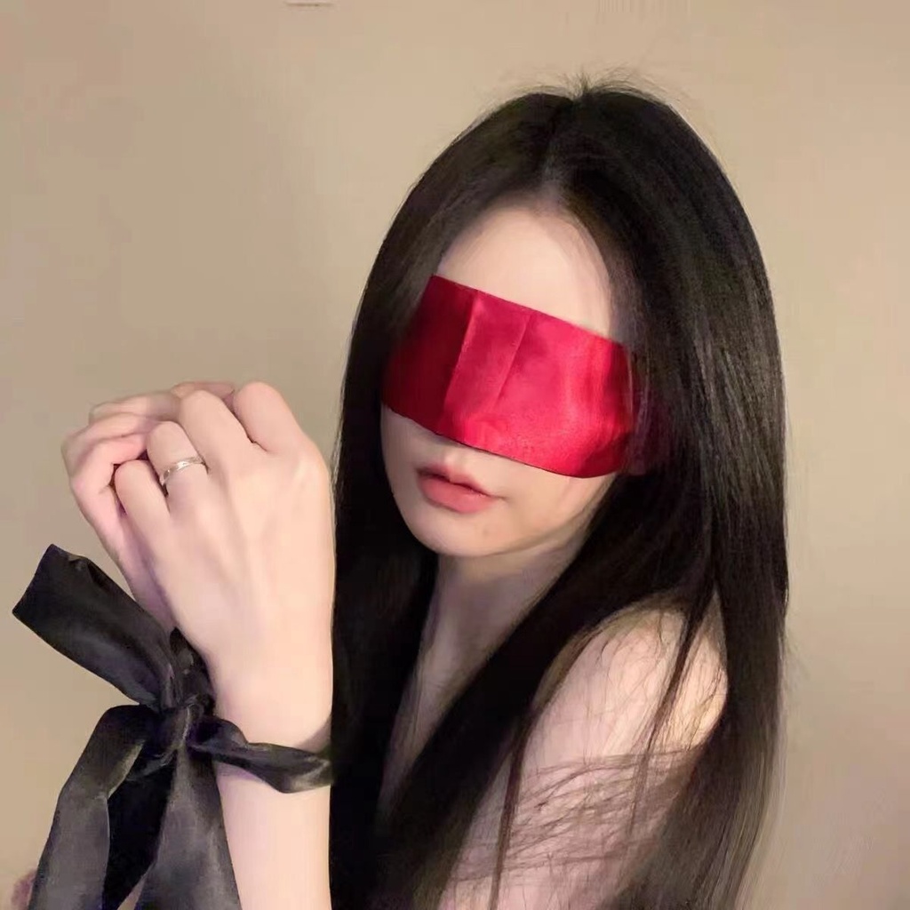 แรเงา Eye Mask ทึบแสง Hand-tied Blindfolded Eye Ribbon Abstinence Laced-up ญี่ปุ่น cos Loli สไตล์ Blindfolded ผ้า