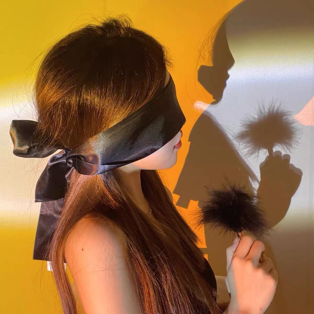 แรเงา Eye Mask ทึบแสง Hand-tied Blindfolded Eye Ribbon Abstinence Laced-up ญี่ปุ่น cos Loli สไตล์ Blindfolded ผ้า