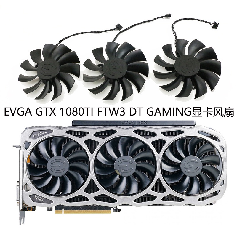 Original EVGA GTX 1080TI FTW3 DT GAMING กราฟิกการ์ดพัดลมระบายความร้อน PLA09215B12H