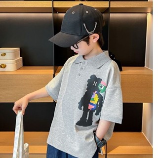 [CikiBaby] เสื้อโปโล แขนสั้น คอปก แฟชั่นฤดูร้อน สําหรับเด็กผู้ชาย