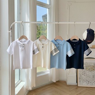 [CikiBaby] เสื้อโปโลแขนสั้น แฟชั่นฤดูร้อน สําหรับเด็กผู้ชาย