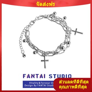 จี้ห้อย FANTAI แฟชั่นญี่ปุ่นและเกาหลีสร้อยข้อมือไขว้ระดับไฮเอนด์สำหรับผู้หญิง ins การออกแบบเฉพาะกลุ่มที่เรียบง่ายหรูหราเบาๆแฟนสาวที่สวยงาม