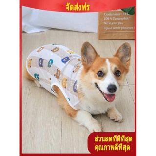 เสื้อ หมา เสื้อผ้าสุนัขสำหรับสัตว์เลี้ยงบางฤดูใบไม้ผลิและฤดูใบไม้ร่วง Corgi Teddy เสื้อกั๊กฤดูร้อนฤดูใบไม้ผลิลูกสุนัขขนาดเล็กป้องกันขนร่วงสี่ฤดู