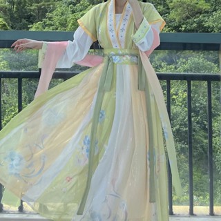 Hanfu ของแท้ ชุดกระโปรงยาวถึงเอว แต่งกระดุมหน้าแถวเดียว เหมาะกับฤดูร้อน สําหรับสตรี