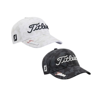 [Titleist] หมวกกอล์ฟ ลายพราง ปรับได้ ดูดซับเหงื่อ สีดํา สําหรับผู้ชาย MZ07
