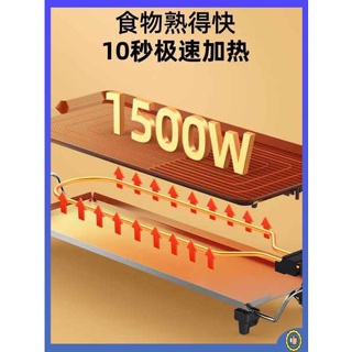 เตาหมูกระทะ เตาปิ้งย่างไฟฟ้า เตาย่างบาร์บีคิวไฟฟ้าใช้ในครัวเรือนมัลติฟังก์ชั่นในร่มเกาหลีย่างปลาย่างไร้ควันเครื่องย่างบาร์บีคิวไฟฟ้าชาบูชาบูหม้อไฟในตัว