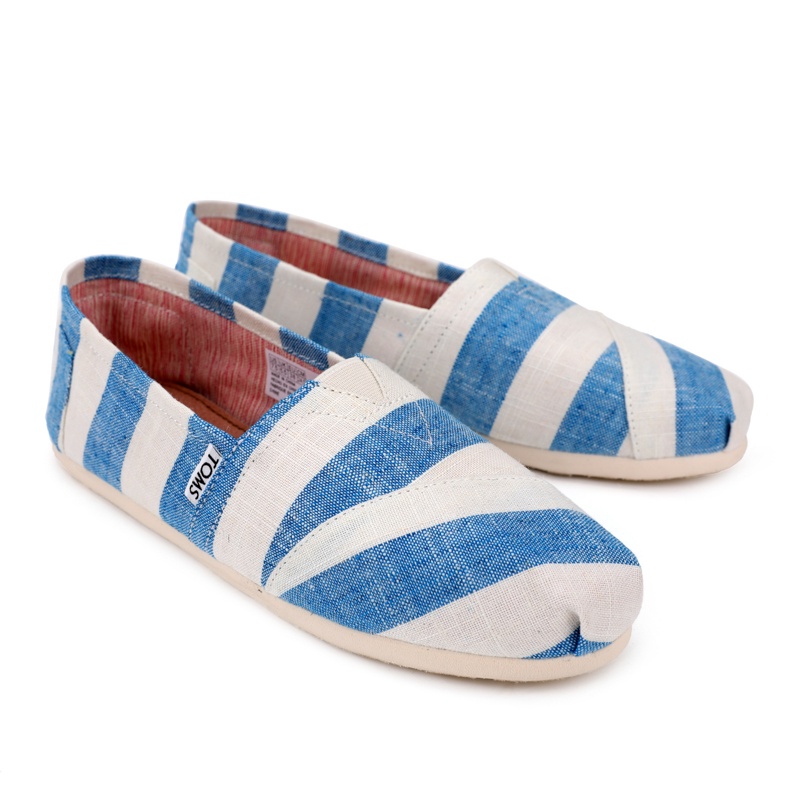 2024 ดีไซน์ใหม่ Toms Crochet TOMS ขี้เกียจผ้าใบลําลองรองเท้าแบนรองเท้าผู้หญิง