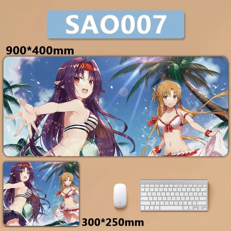 [700 * 300] SAO Sword Art Online Asuna Kirito Yuuki Shino Alice แผ่นรองเมาส์ ขนาดใหญ่ สําหรับคอมพิวเตอร์ตั้งโต๊ะ