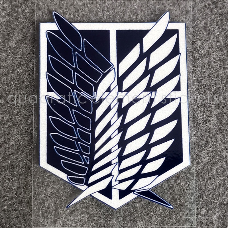 สติ๊กเกอร์มอเตอร์ไซค์ Attack on Titan Anime Car Stickers Survey Corps Wings of Freedom สติ๊กเกอร์กันน้ํารถยนต์ไฟฟ้ารถเข็นกรณีคอมพิวเตอร์สติกเกอร์