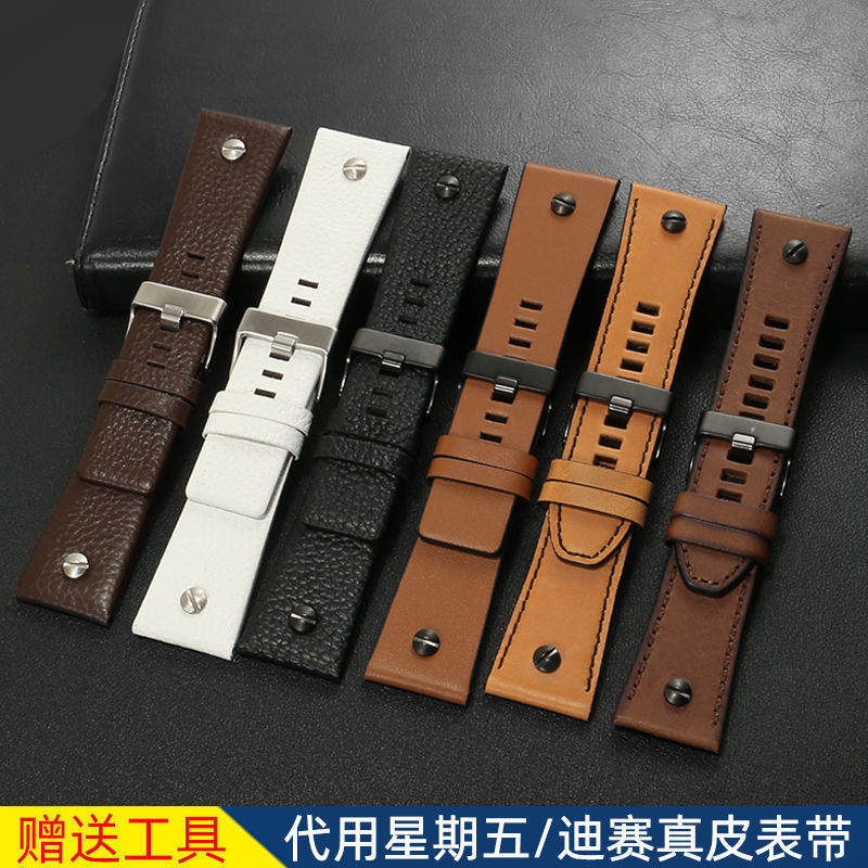 สายนาฬิกาข้อมือ สายหนังวัวแท้ สําหรับ Diesel DZ7257 7395 7406 1657 4519