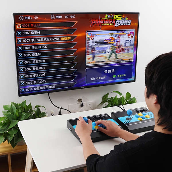 Pandora จอยสติ๊กเกมอาร์เคด คอนโซลแสงจันทร์ คอนโซลเกม King of Fighters Nostalgic Arcade Two-Player Split Connection TV Home Game Console