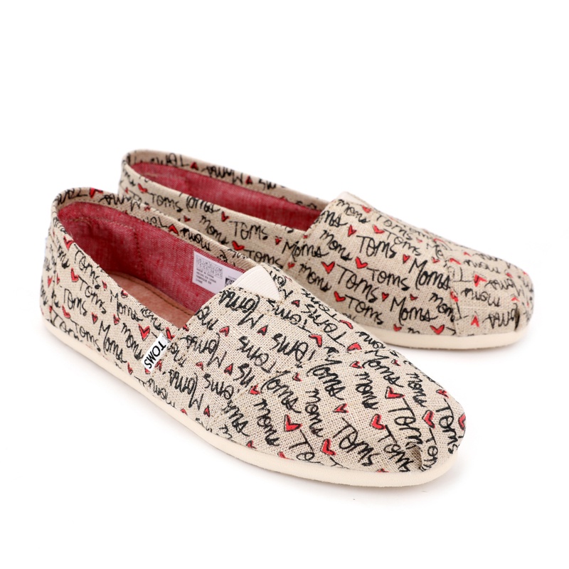 2024 ดีไซน์ใหม่ Toms Crochet TOMS ขี้เกียจผ้าใบลําลองรองเท้าแบนรองเท้าผู้หญิง