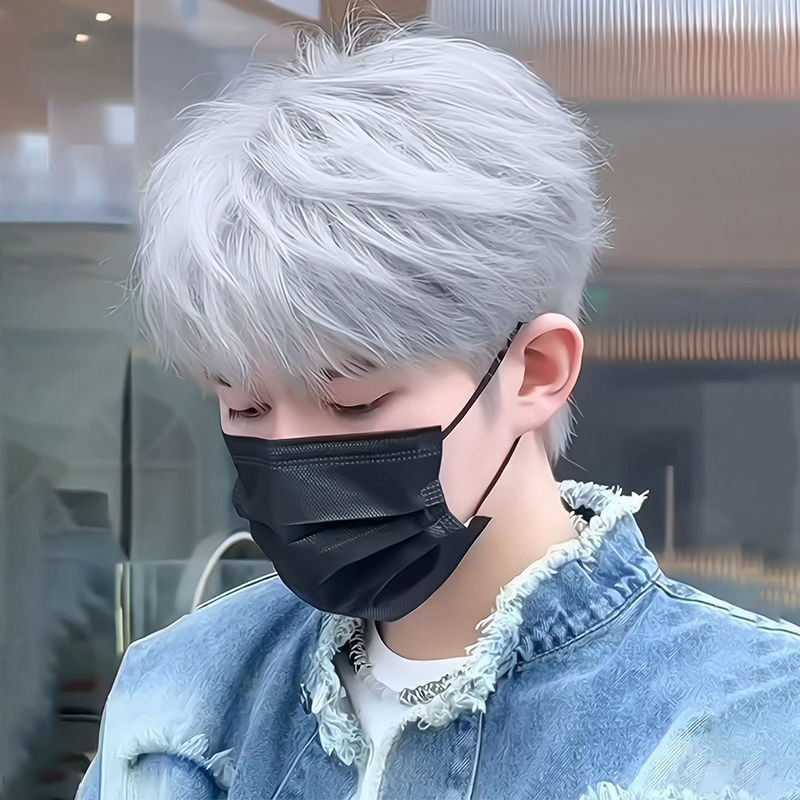 ยายสีเทาวิกผมผู ้ ชายผมสั ้ นเล ็ กน ้ อย Fragmented ผู ้ ชายผมสั ้ นตรงเต ็ มหมวกสไตล ์ ผู ้ ชายวิกผมปก-Happy Shop