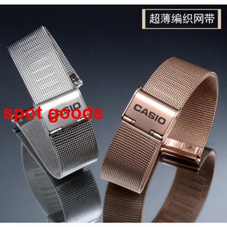 Casio สายนาฬิกาข้อมือเหล็กถัก บางพิเศษ SHEEN-5010 5012 5023 14 16 18 มม. สําหรับผู้หญิง