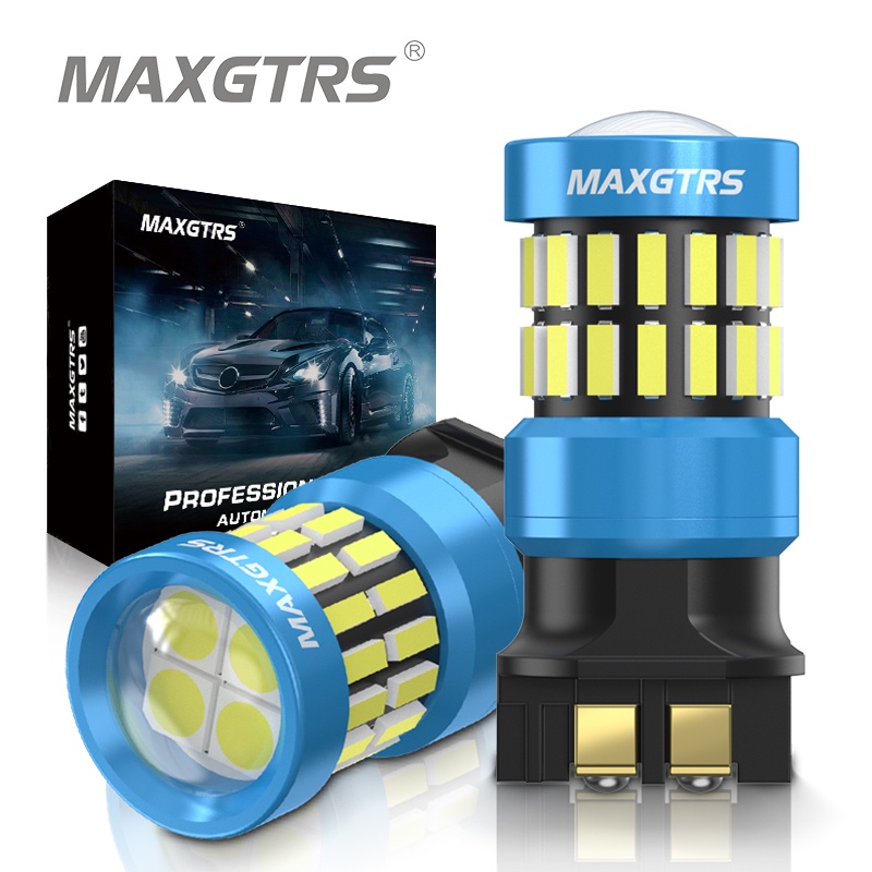 Maxgtrs หลอดไฟเลี้ยว LED สีเหลืองอําพัน PW24W PWY24W สําหรับ Audi VW Ford Fusion 2 ชิ้น