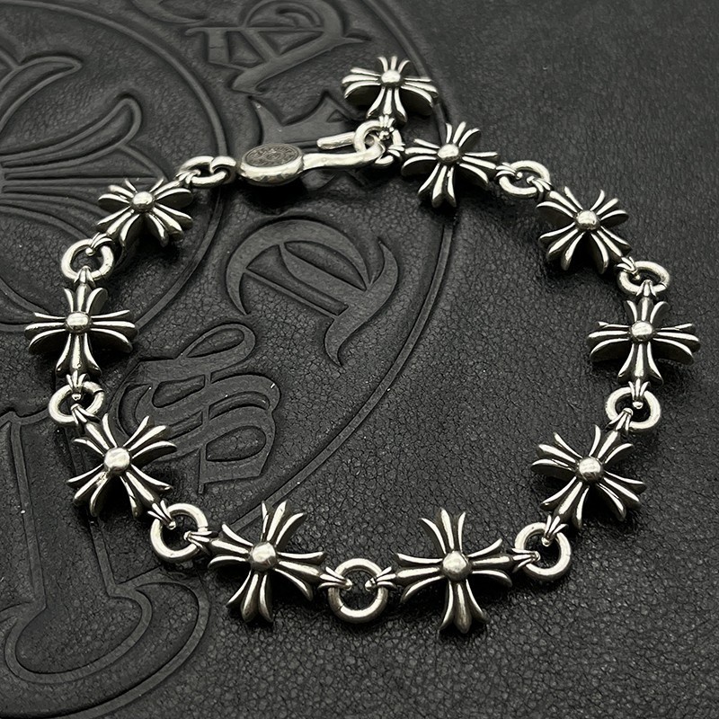 CHสร้อยข้อมือเงิน 925 ลายดอกไม้ หัวเข็มขัดเกือกม้า สไตล์ 006
