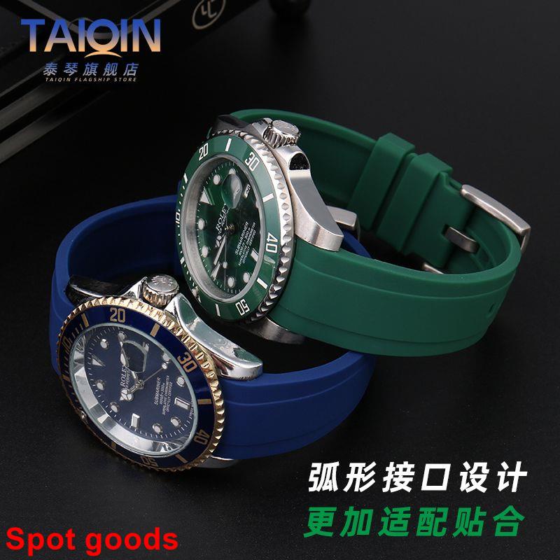 Rolex สายนาฬิกาข้อมือซิลิโคน สีดํา สีเขียว สําหรับ Longines Concas Citizen BN0193