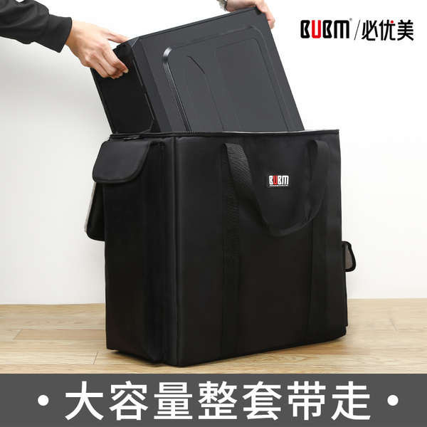 Bubm เดสก์ท็อปคอมพิวเตอร์โฮสต์กระเป๋าขนส่งเกมแชสซีกระเป๋าเก็บโฮสต์ Monitor อุปกรณ์คอมพิวเตอร์กระเป๋าขนาดใหญ่แชสซี Tote กระเป๋าเหมาะสําหรับ Apple imac Lenovo Dell Asus Handling