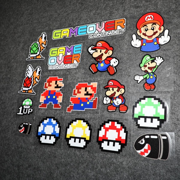 สติกเกอร์สะท้อนแสง ลายการ์ตูนอนิเมะ Super Mario กันน้ํา แบบสร้างสรรค์ สําหรับติดตกแต่งภายในรถยนต์ ประตู หน้าต่าง รถจักรยานยนต์