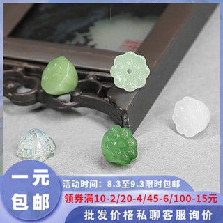 จี้สร้อยคอ 10ชิ้น/จี้ดอกบัวแก้วจี้ปิ่นปักผมโบราณสร้อยคอต่างหูทำด้วยมือ DIY วัสดุเครื่องประดับอุปกรณ์เสริม