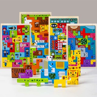 ของเล่นเด็กฝึกสมอง เกมเททริส Tetris Tetris Puzzle Building Blocks ปริศนาสำหรับเด็กอายุ3ถึง6ปีของเล่นเด็กผู้ชายและเด็กผู้หญิงประกอบเกมเดสก์ท็อปการศึกษาปฐมวัย