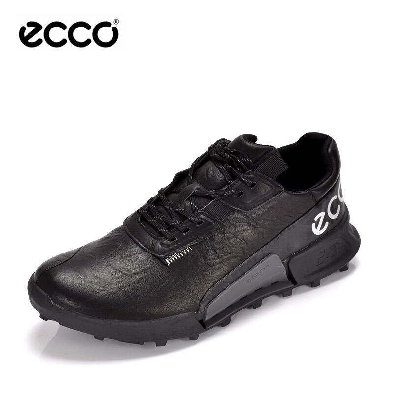 [ECCO] Golf รองเท้าผู้ชายสไตล์ใหม่ Soft Sole กีฬาสไตล์เดียวกันรองเท้าลําลองกลางแจ้ง Cowhide Walking 