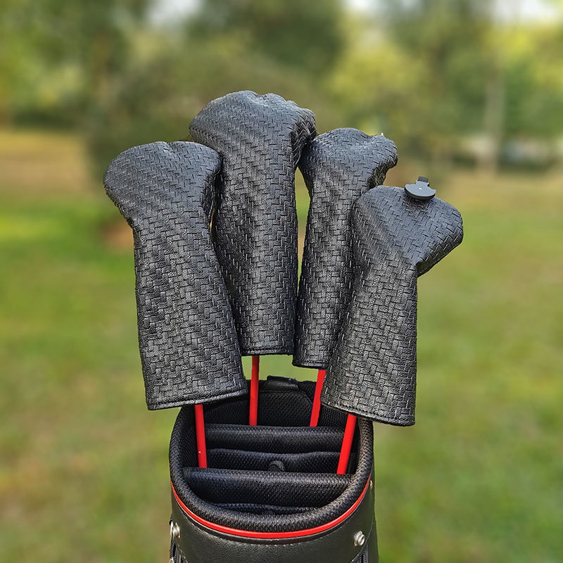 Pure Black Golf Club Cover Wear-Resistant Club Protective Cover Fairway Wood Iron Wood Small Chicken Leg Head Cover Male GT038