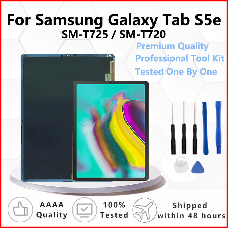 แผงกระจกหน้าจอสัมผัสดิจิทัล LCD แบบเปลี่ยน สําหรับ Samsung Galaxy Tab S5e SM-T725 SM-T720