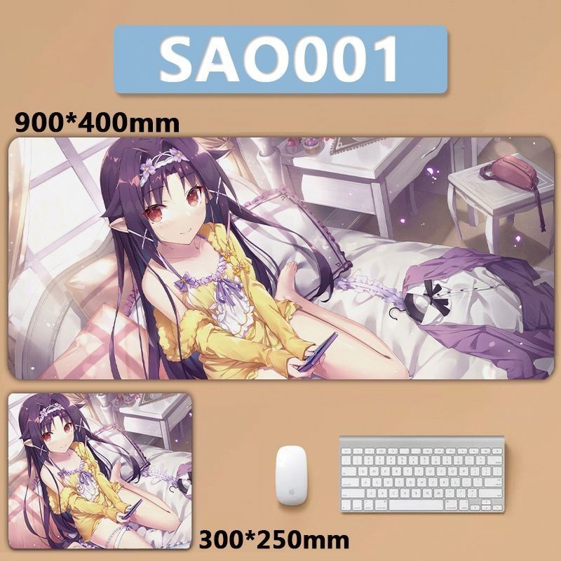 [700 * 300] SAO Sword Art Online Asuna Kirito Yuuki Shino Alice แผ่นรองเมาส์ ขนาดใหญ่ สําหรับคอมพิวเตอร์ตั้งโต๊ะ