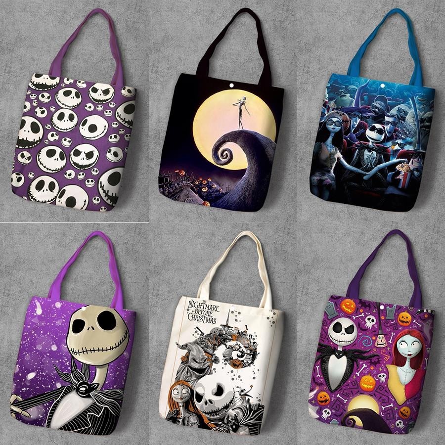 บทที่✨2025 กระเป๋ายอดนิยม 圣夜 Nightmare Befor Christmas 单肩korean Towel帆布包 เงือก