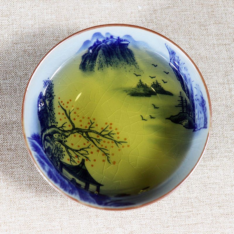 Jingdezhen ชุดถ้วยชาเซรามิค ดินเผา ดินเผาเก่า สีฟ้า สีขาว อุปกรณ์เสริม สําหรับเครื่องปั้นดินเผา ffvg
