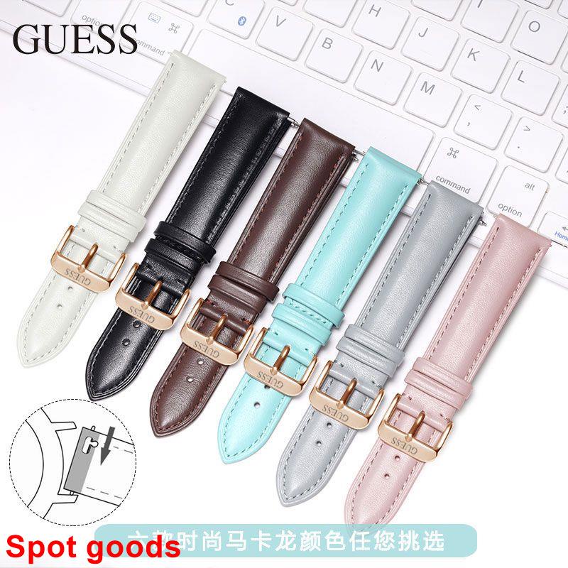 สายนาฬิกา guess Gales cowhide leather สายนาฬิกาผู้ชาย W65006L G76049L pin buckle 20mm อุปกรณ์เสริมขอ