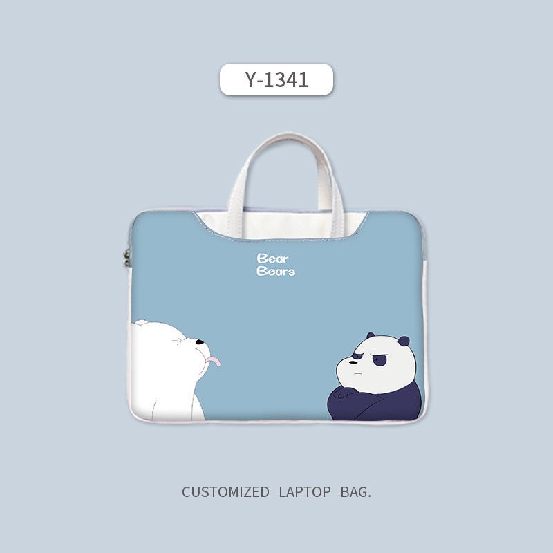 · กระเป๋าใส่แล็ปท็อป ลายการ์ตูน We Bare Bear น่ารัก สําหรับ Lenovo Apple Huawei Honor Dell HP