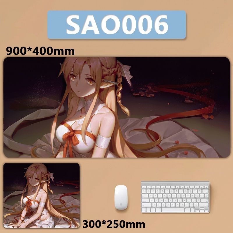 [700 * 300] SAO Sword Art Online Asuna Kirito Yuuki Shino Alice แผ่นรองเมาส์ ขนาดใหญ่ สําหรับคอมพิวเตอร์ตั้งโต๊ะ