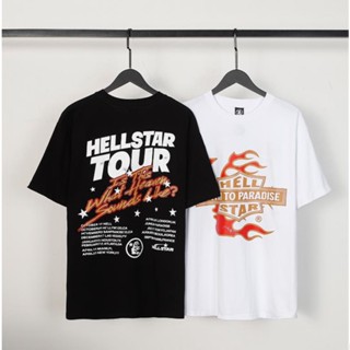 ใหม่ เสื้อยืดแขนสั้น ผ้าฝ้าย พิมพ์ลายตัวอักษร Hellstar Hellstar