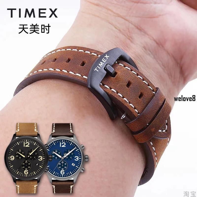 [Free Tool FA] Timex Timex สายนาฬิกาข้อมือหนังแท้ 20 22 มม. T49905 T49963 สําหรับผู้ชาย