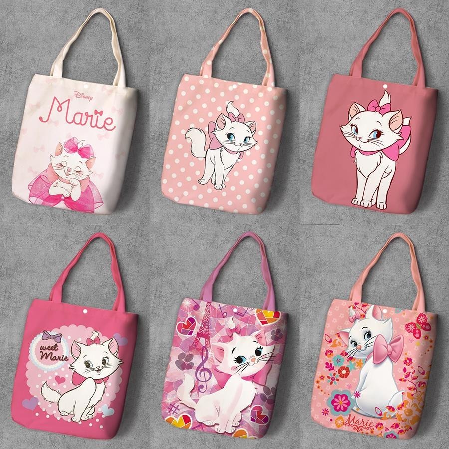 กลุ่มลู✨2025 Styles Shopping Bag Marie Cat Marie Cat Marie Shoulder Canvas Bag Tote Bag กระเป๋าสะพาย