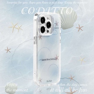 Coditto ใหม่ เคสโทรศัพท์มือถือแบบใส สองชั้น พิมพ์ลายใต้ทะเล สร้างสรรค์ ฤดูร้อน สําหรับ Iphone 15promax 14pro 13pro 13promax 12pro 1213